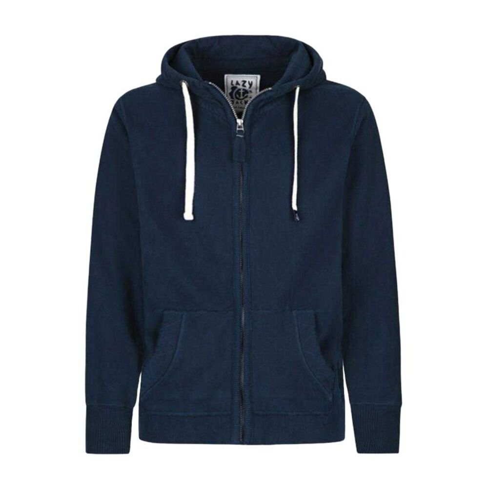 Lazy Jacks Mens Drawstring Full Zip Hoodie / Marine